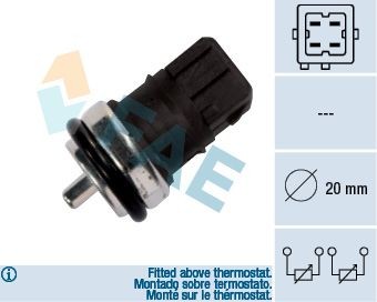 FAE Devējs, Dzesēšanas šķidruma temperatūra 33810 33810 Dzesēšanas šķidruma temperatūras devējs OPEL MERIVA FAE