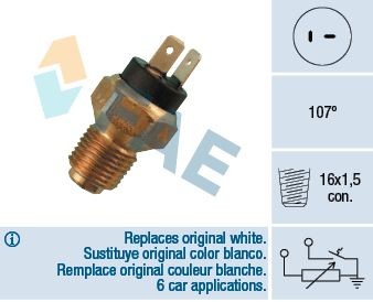 FAE Temperatuursensor 34080 Citroën JUMPY Koelmiddeltemperatuursensor FAE 34080