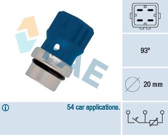 FAE Temperatuursensor 34330 Ford TOURNEO CONNECT Koelvloeistof temperatuur sensor FAE 34330