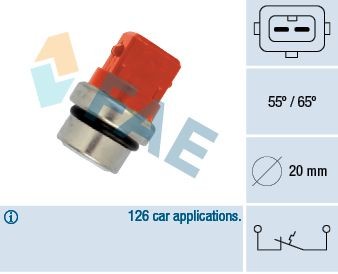 FAE Termoslēdzis, Dzesēšanas škidruma brīdinājuma spuldze 35320 Termoslēdzis radiatora ventilators FAE Seat EXEO 35320