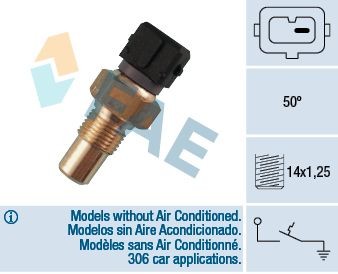 FAE Temperatuurschakelaar, koelmiddelwaarschuwingslamp 35550 35550 Thermoschakelaar radiateurventilator FAE CITROЁN BERLINGO