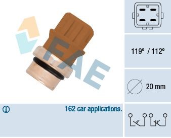 FAE Temperatuurschakelaar, koelmiddelwaarschuwingslamp 35580 Audi A1 Thermoschakelaar radiateurventilator FAE 35580