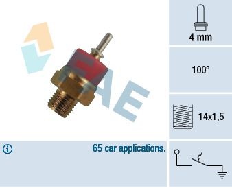 FAE Contact thermique, voyant avertisseur de l'agent réfrigérant 35770 Interrupteur de température ventilateur de radiateur FAE Classe B 35770 pas cher