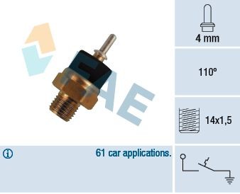 Temperatuurschakelaar, koelmiddelwaarschuwingslamp FAE 35780 FAE 35780: Temperatuurschakelaar radiateurventilator Mercedes SLK 2000