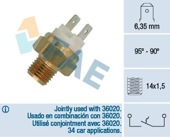 FAE Temperaturbryter, kjølevifte 36010 FAE 36010 Temperaturbryter kjølevifte Citroën LNA originale