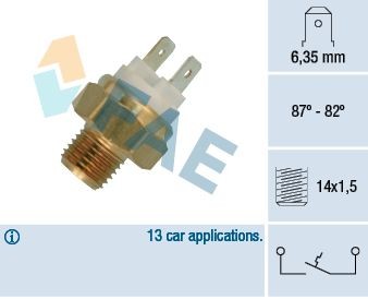 FAE Temperatuurschakelaar, radiateurventilator 36050 FAE 36050 Temperatuurschakelaar, radiateurventilator VOLVO S60 II (Y20, 134) T6 AWD 329 Pk 2014
