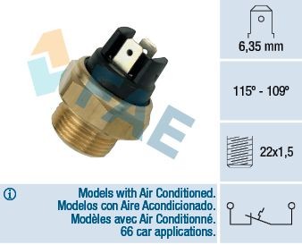 Interruptor de temperatura, ventilador do radiador FAE 36280 FAE 36280 Interruptor de temperatura ventilador do radiador LAND ROVER DISCOVERY 2023