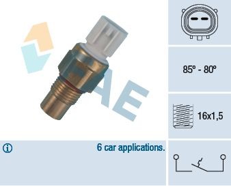 Temperature Switch, radiator fan FAE 36485 FAE 36485 2010 HYUNDAI i20 radiator fan switch replacement