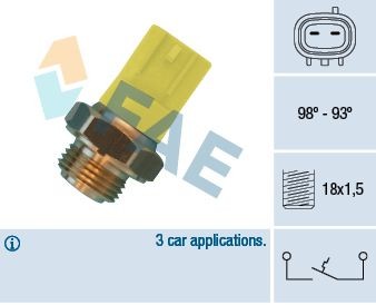 FAE Temperatuurilülitus, radiaatorivent. 36500 Temperatuurilülitus radiaatoriventilaator FAE CHEVROLET 36500