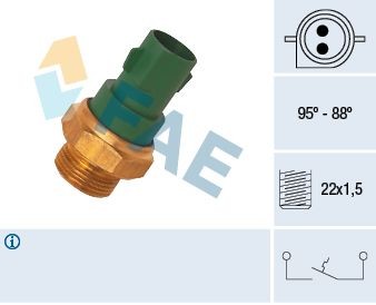 FAE Interruptor de temperatura, ventilador do radiador 37240 FAE 37240 originais Interruptor de temperatura ventilador do radiador Focus 3 Turnier custo
