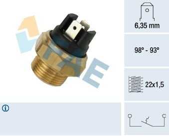 FAE Temperatuurilülitus, radiaatorivent. 37400 FAE 37400 Temperatuurilülitus radiaatoriventilaator Audi 100 Typ 43 originaal hind