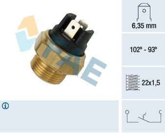 FAE Temperatuurschakelaar, radiateurventilator 37410 FAE 37410 Thermoschakelaar radiateurventilator Land Rover Discovery 3 originele prijs