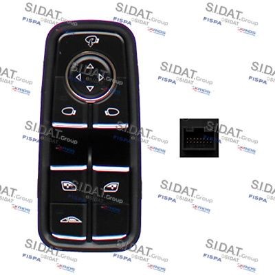 SIDAT Slēdzis, Stikla pacēlājmehānisms 5.145831A2 SIDAT Stikla pacēlāja slēdzis SEAT 5.145831A2