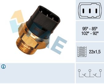 FAE Temperatuurschakelaar, radiateurventilator 37820 FAE 37820 Temperatuurschakelaar radiateurventilator Porsche 986 goedkoop