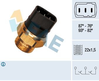FAE Temperatuurschakelaar, radiateurventilator 37950 37950 Thermoschakelaar radiateurventilator FAE PORSCHE BOXSTER