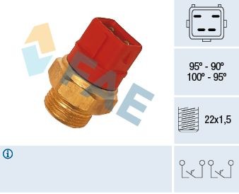 Temperature Switch, radiator fan FAE 37960 FAE 37960 2018 FORD MONDEO radiator fan switch replacement