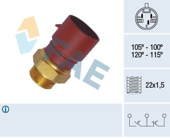 FAE Termoslēdzis, Radiatora ventilators 38040 FAE 38040 Termoslēdzis radiatora ventilators Opel Astra G Coupe lēti