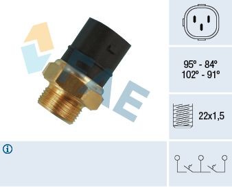 FAE Temperatuurschakelaar, radiateurventilator 38180 38180 Thermoschakelaar radiateurventilator AUDI A1 FAE