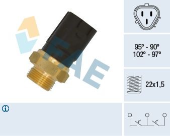 FAE Termoslēdzis, Radiatora ventilators 38185 38185 Termoslēdzis radiatora ventilators SEAT EXEO FAE