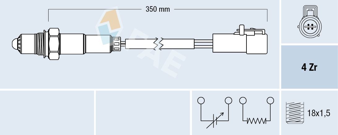 FAE Lambdasonde 77264 Oksygensensor FAE Mazda MX 77264