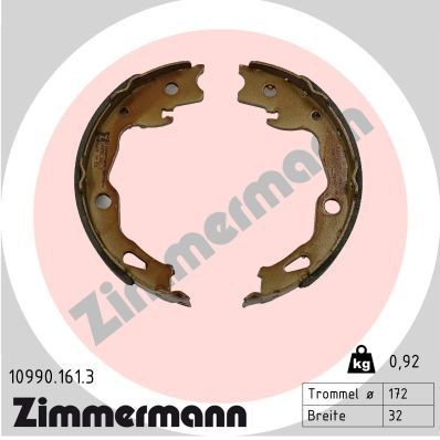 Σετ σιαγόνων φρένων ZIMMERMANN 10990.161.3 ZIMMERMANN 10990.161.3 Σιαγώνες NISSAN X-TRAIL 2015