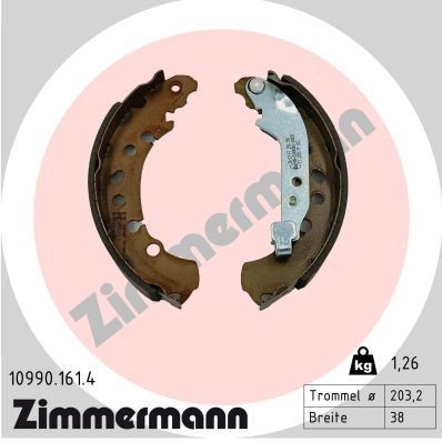 Brake Shoe Set ZIMMERMANN 10990.161.4 ZIMMERMANN 10990.161.4 2022 MAZDA 2 brake shoes replacement
