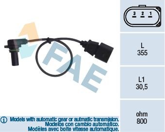 FAE Drehzahlsensor 79062 Nockenwellenpositionssensor FAE Dodge CHALLENGER 79062