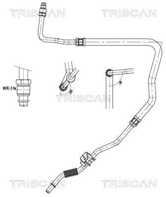 TRISCAN Tuyau hydraulique, direction 8516 28016 TRISCAN 8516 28016 Tuyau hydraulique de direction assistée Peugeot 508 Phase 1 pas cher