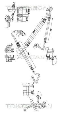 Hoge druk- / lage drukleiding, airconditioning TRISCAN 9010 24012 TRISCAN 9010 24012 Airco slang OPEL CORSA 2008
