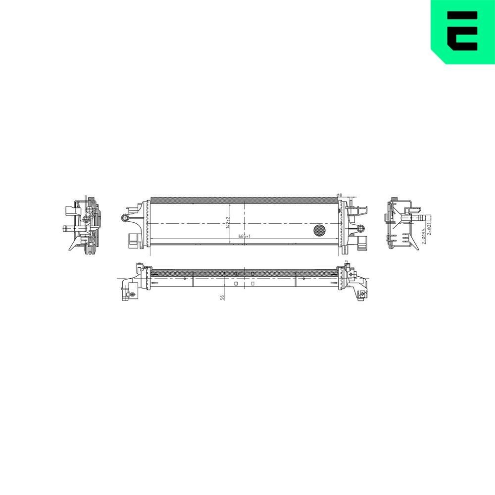 ERA Radiaator, mootorijahutus 673416 673416 Jahutusradiaator CHRYSLER VOYAGER ERA