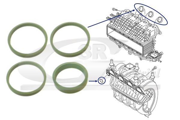 3RG Tetningssett, innsugningsmanifold 36711 36711 Innsugsmanifold pakning VW PASSAT 3RG