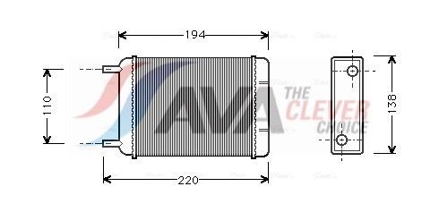 AVA COOLING SYSTEMS Wärmetauscher AU6049 AVA COOLING SYSTEMS AU6049 Heizung fürs Auto ROVER Mini Hatchback 1994