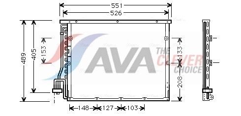 AVA COOLING SYSTEMS Kondensator, klimaanlegg BW5148 AVA COOLING SYSTEMS BW5148 Radiator AC BMW E36 Cabrio originale pris