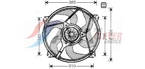AVA COOLING SYSTEMS Kjølevifte CN7531 Kjølevifte AVA COOLING SYSTEMS Peugeot 806 CN7531