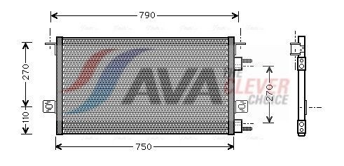 AVA COOLING SYSTEMS Kondensor, klimatanläggning CR5037 AVA COOLING SYSTEMS CR5037 AC-kondensor Caravan III MPV (NS) original