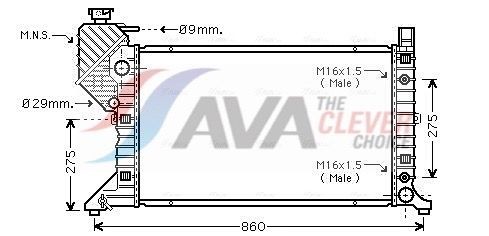AVA COOLING SYSTEMS Radiateur MSA2343 AVA COOLING SYSTEMS MSA2343 Radiator Mercedes Sprinter 4t prijs