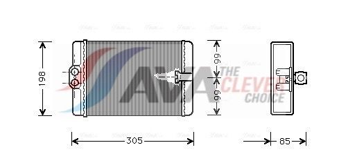 Varmeapparat register AVA COOLING SYSTEMS MSA6250 AVA COOLING SYSTEMS MSA6250: Varmeveksler Mercedes CLK 2009
