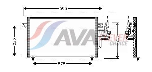 Condensador, ar condicionado AVA COOLING SYSTEMS MT5119 AVA COOLING SYSTEMS MT5119: Condensador de climatização Mitsubishi LANCER 1999