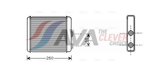 AVA COOLING SYSTEMS Varmeelement, kabinevarme OL6259 pris Varmeelement Opel L67 OL6259 AVA COOLING SYSTEMS