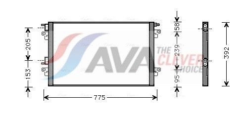 AVA COOLING SYSTEMS Kondenzátor klimatizácie RTA5366 Chladič klimatizácie AVA COOLING SYSTEMS Renault MASTER RTA5366