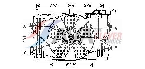 Kylfläkt AVA COOLING SYSTEMS TO7508 AVA COOLING SYSTEMS TO7508 Kylfläkt TOYOTA AVENSIS 2004