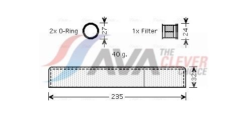 AVA COOLING SYSTEMS Airco droger TOD349 AVA COOLING SYSTEMS TOD349 Airco droger Toyota Yaris Verso goedkoop