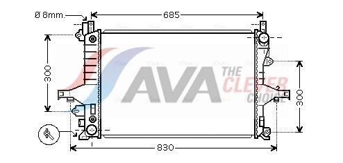 AVA COOLING SYSTEMS Chladič motora VO2115 VO2115 Chladič motora VOLVO 340-360 AVA COOLING SYSTEMS