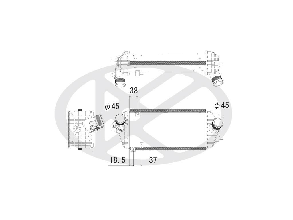 KOYORAD Intercooler IA810125 IA810125 Radiador do ar de sobrealimentação RENAULT GRAND SCÉNIC KOYORAD