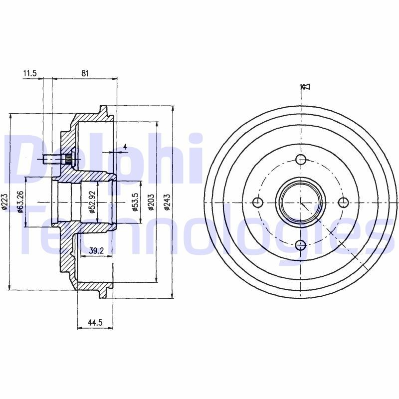 DELPHI Ταμπούρο BF487 BF487 Ταμπούρο FORD COUGAR DELPHI