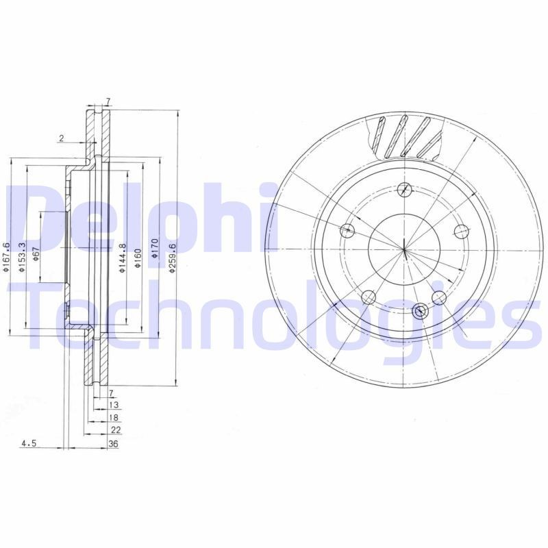 DELPHI Disque de frein BG3395 Disque de frein sport DELPHI Classe A BG3395 pas cher