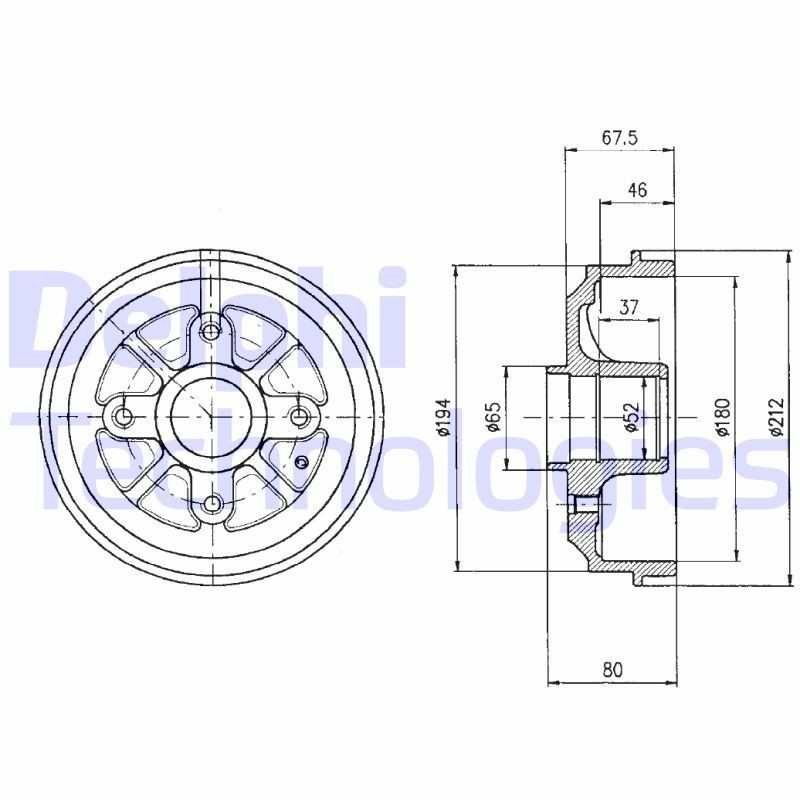 DELPHI Bremstrommel BF324 Bremstrommeln DELPHI C8 BF324 günstig