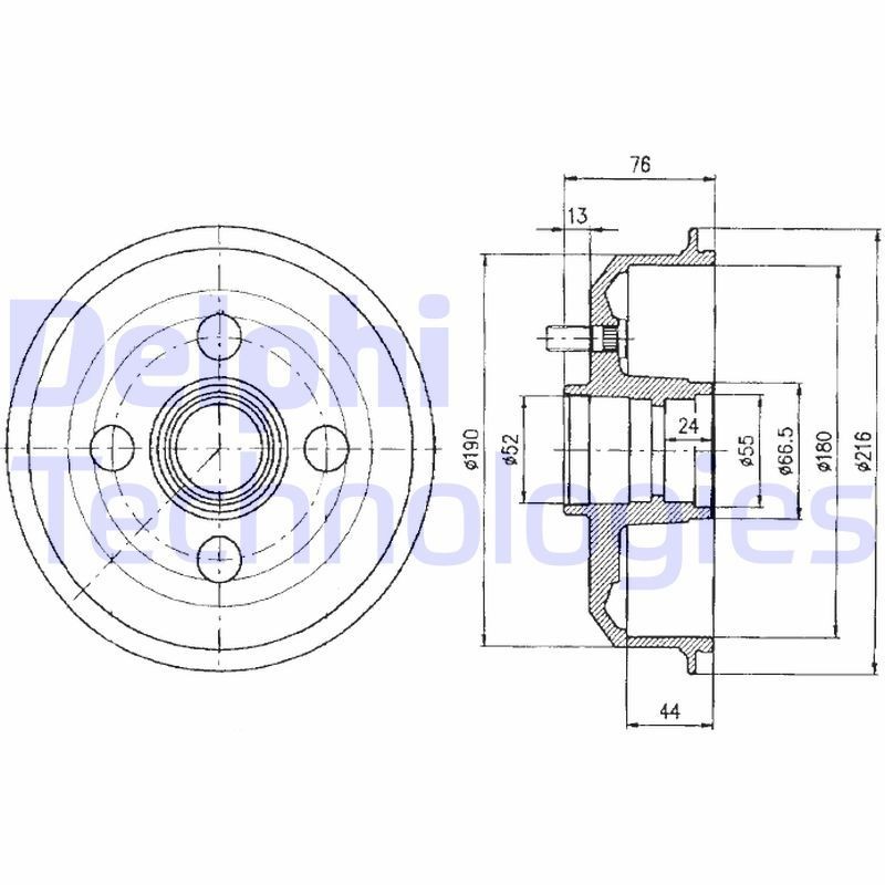 DELPHI Bremstrommel BF329 Bremstrommeln DELPHI Ford TRANSIT COURIER BF329