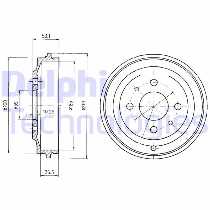 Brake drum DELPHI BF389 DELPHI BF389 2014 FIAT SIENA brake drum replacement