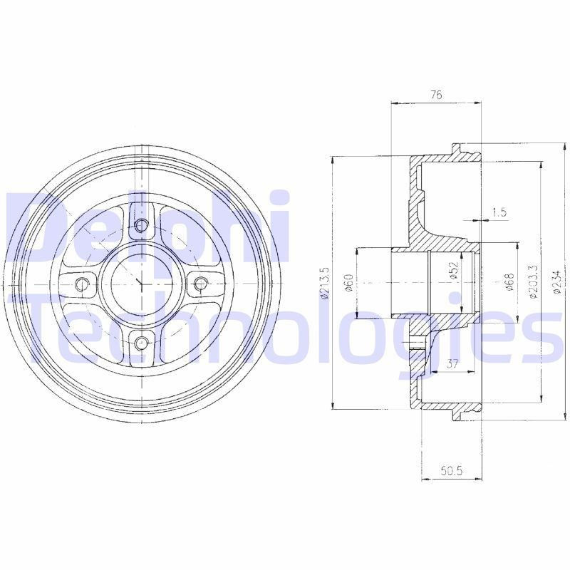 Tamburo freno DELPHI BF427 DELPHI BF427 Tamburo freno RENAULT MEGANE 2018